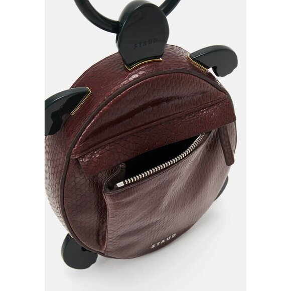 NWT STAUD Tortuga Handheld Bag in Mahogany Clover Turtle Bag Purse $350 - Picture 13 of 13